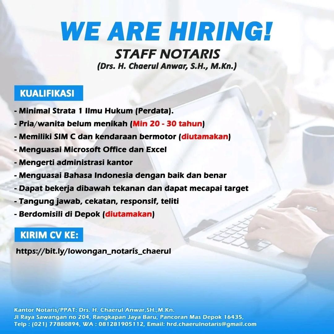 Lowongan Pekerjaan Kantor Notaris Ppat Usm Career And Alumni Ucac Usm