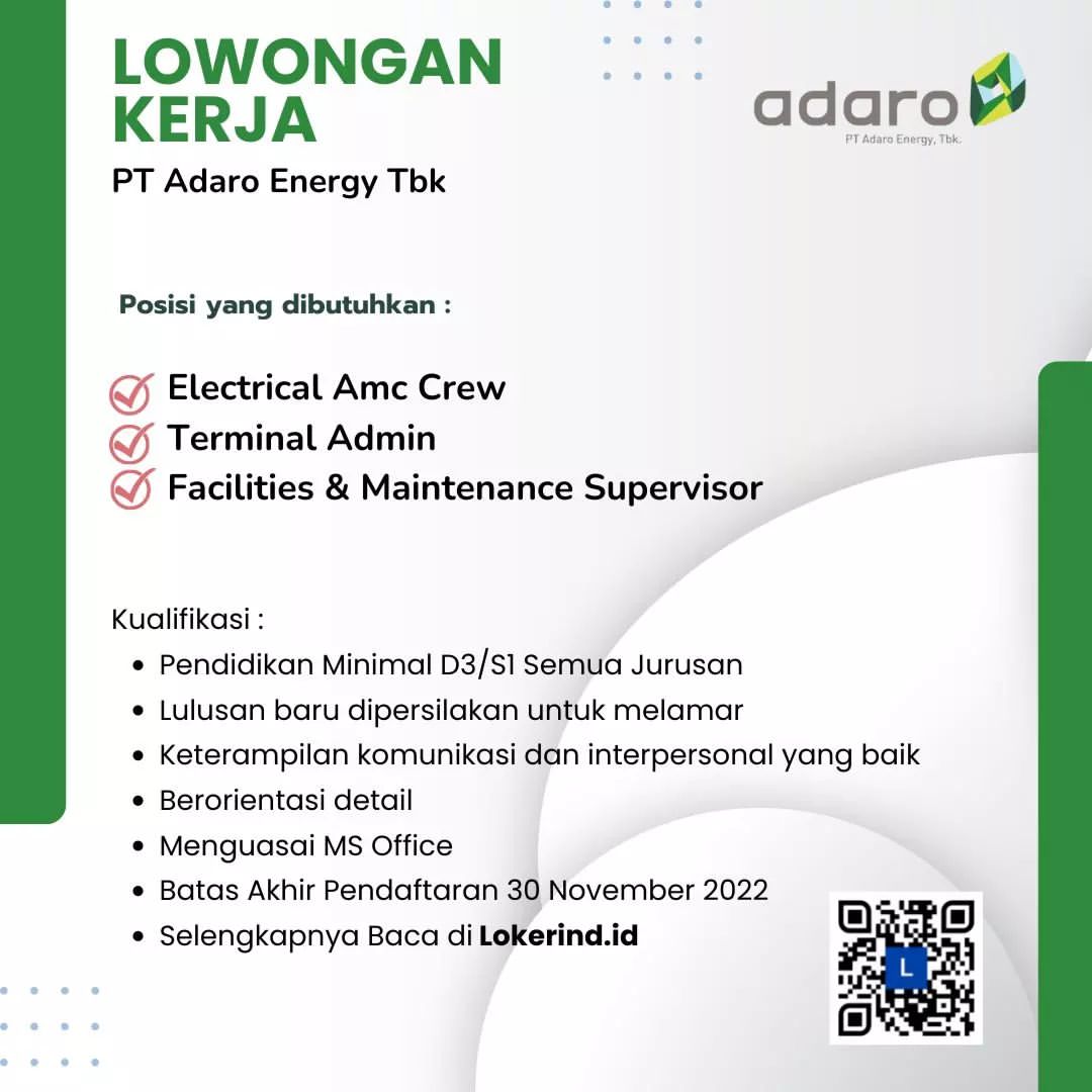 Lowongan Pekerjaan PT. ADARO ENERGY Tbk USM Career And Alumni Center ...